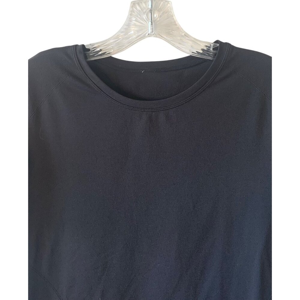 Fabletics Solid Black Short Sleeve Seamless Crewn… - image 2